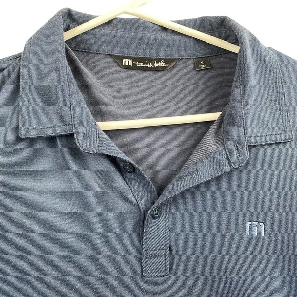 Travis Mathew Men's XL Polo Shirt Navy Blue Cotton Poly Blend - Picture 1 of 11